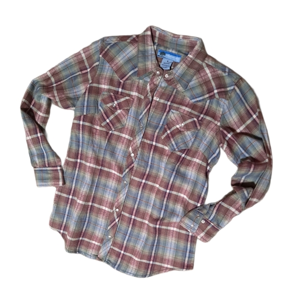 Cottonwood Canyon Tops - Cottonwood Canyon pearl snap plaid flannel, M